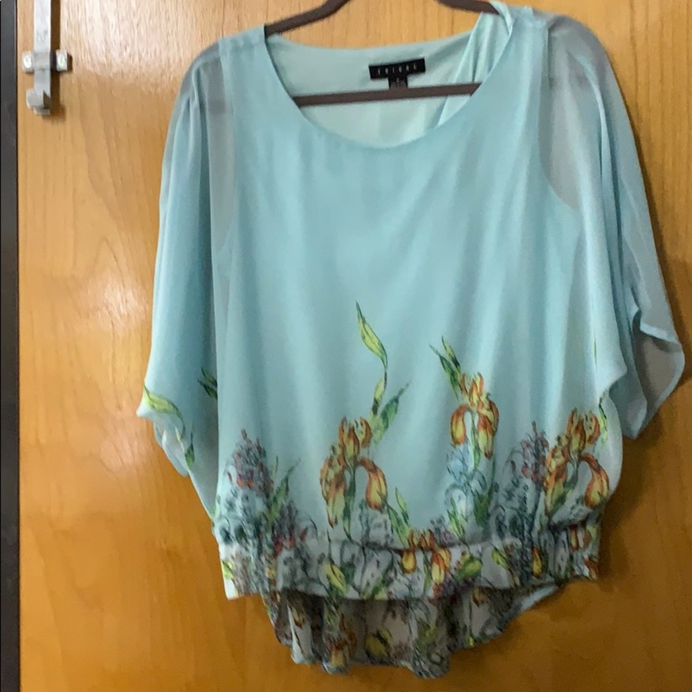 Tribal brand light aqua blouse size M